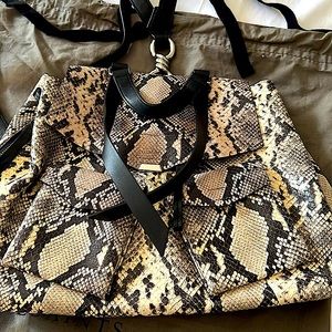 All Saints Snake Print Calf Leather Backpack - NWT